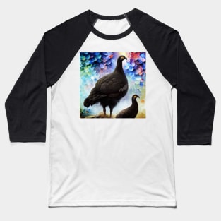 Black Grouse Family Watercolor Baseball T-Shirt